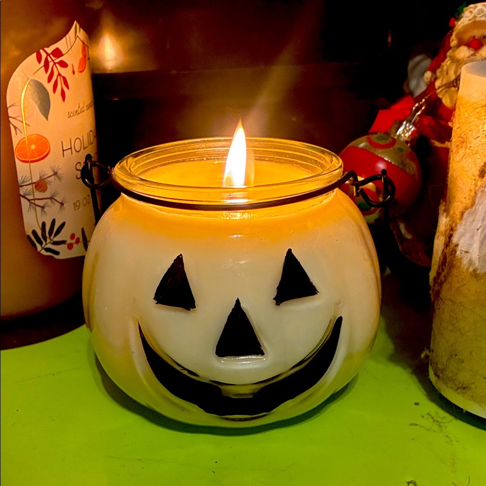 Halloween Pumpkin Face Candle